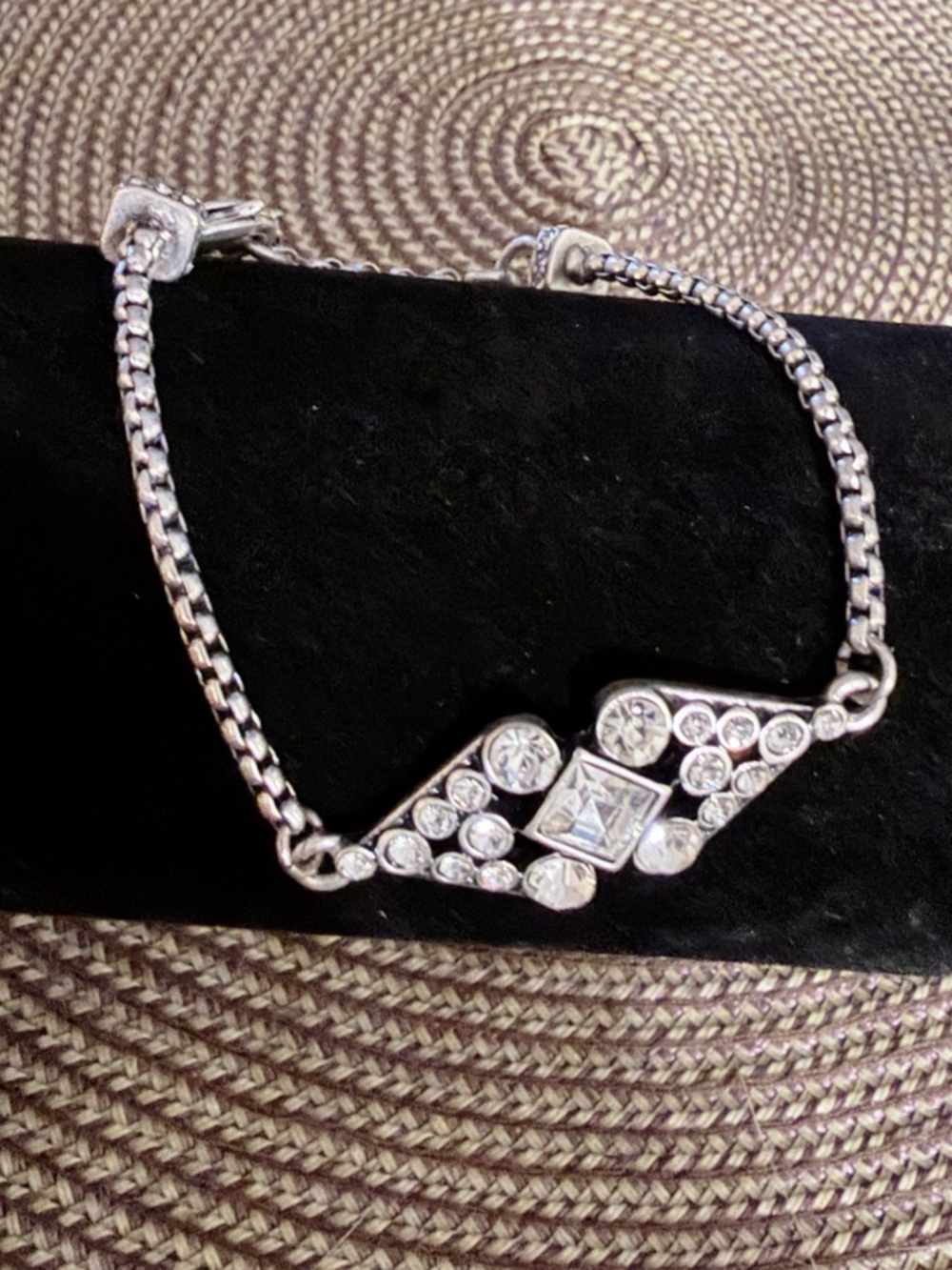 Silver Tone Crystal Accent Women's Bracelet - Clear Stones